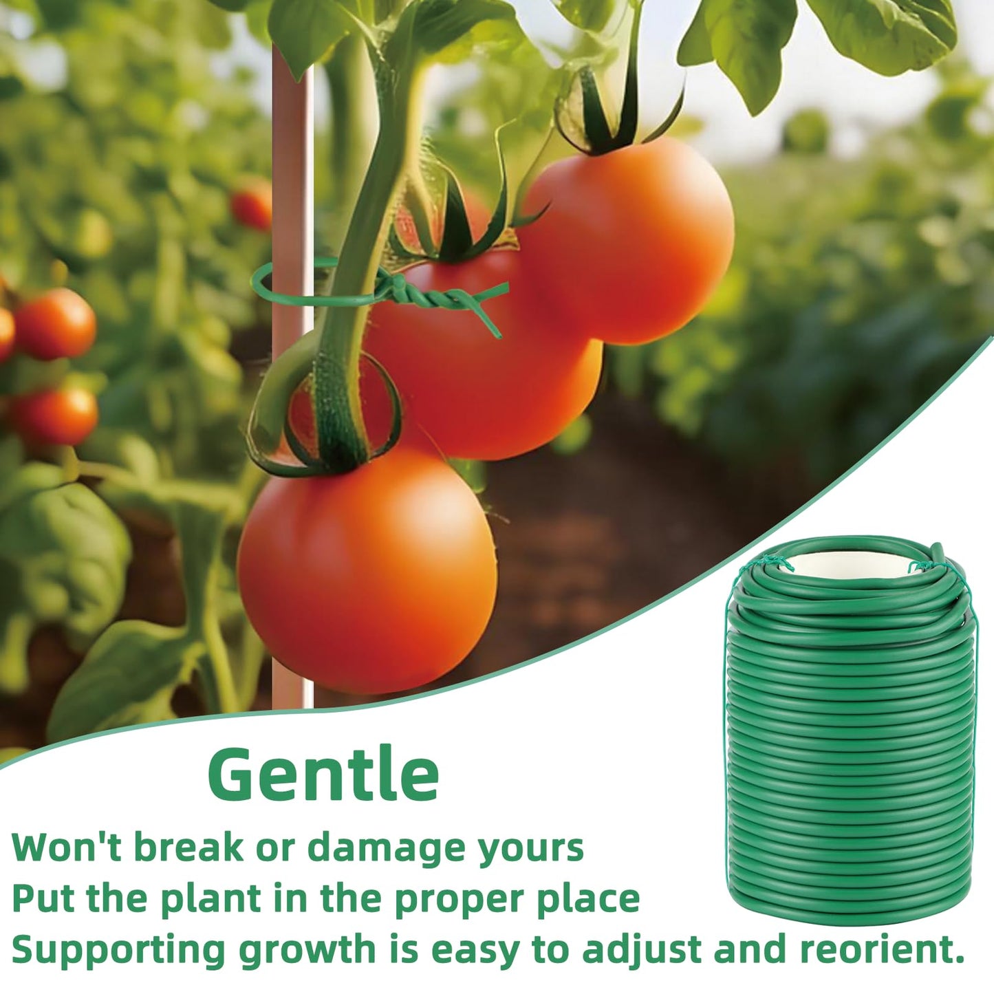 QenFree Garden Wire, 66FT Soft Plants Ties, 3.5mm Flexible Garden Ties for Climbing Plants, Vines