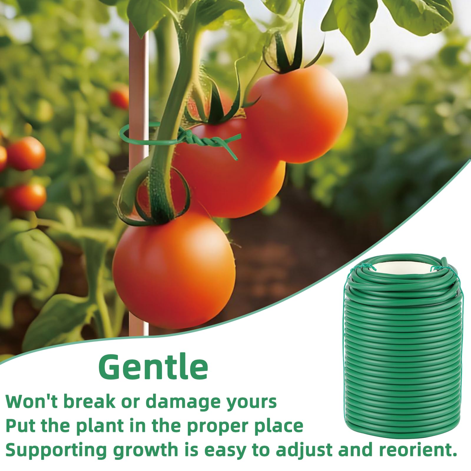 QenFree Garden Wire, 66FT Soft Plants Ties, 3.5mm Flexible Garden Ties for Climbing Plants, Vines