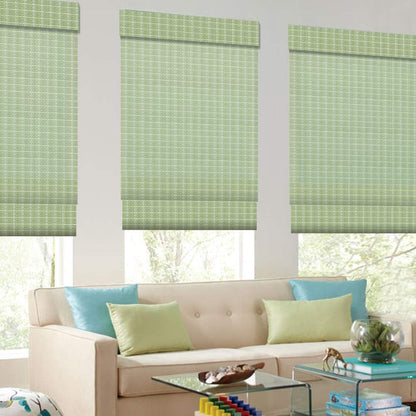 LETAU Wood Window Roman Shades, Bamboo Light Filtering Window Blinds for Indoor Home, Office, Kitchen, Pattern 12