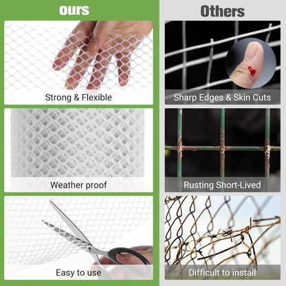 Mesh Tree Guard Trunk Protectors, Chicken Wire for Floral Arrangements, Tree Wraps to Protect Bark, Flexible Net Tree Guard 16 in x 20FT with 50 Zip Ties, Tree Bark Protector from Deer-White