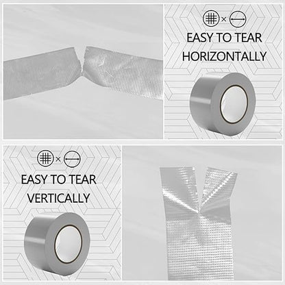 SWRT 24-Pack 9 Mil Silver Heavy Duty Duct Tape Strong Adhesive, 2 Inch x 720 Yd Duct Heavy Duty