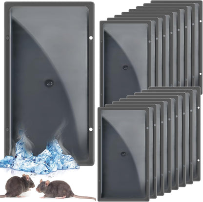 Qualirey 16 Pcs Cold Weather Glue Traps Freeze Resistant Sticky Mouse Traps Heavy Duty Safe Pest Control Adhesive Tray Pre Baited Easy to Use Glue Boards for Winter Mice Rat Spider Indoor Home Garage