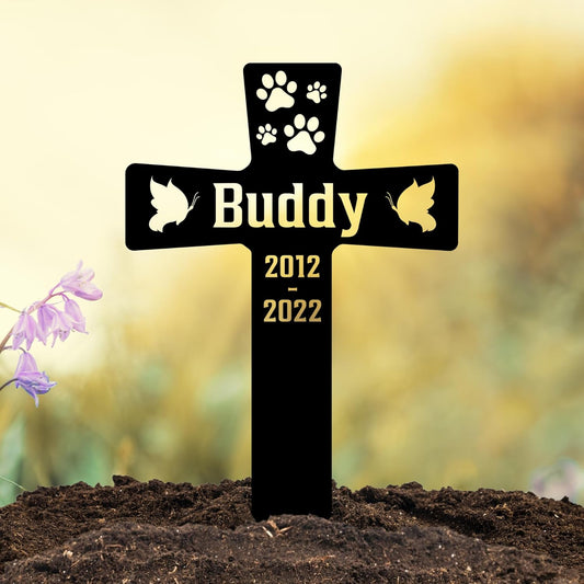 Cat Grave Marker Outdoor | Custom Pet Memorial Headstone | Personalized Cat Tombstone for Garden or Cemetery | Elegant and Durable Design, Multiple Size and Color Choices