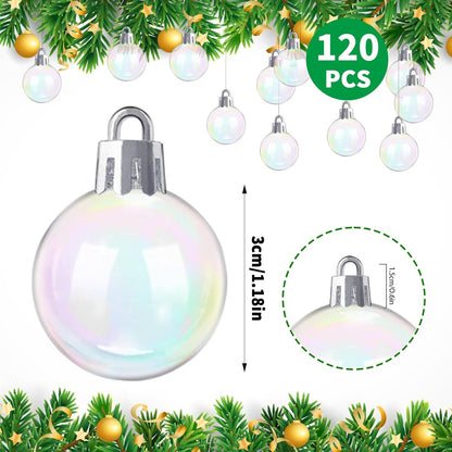 120 PCS Halloween Plastic Iridescent Ball Decoration,Clear Bubble Ball for DIY Bubbling Cauldron,Witch Cauldron Decoration,Cauldron DIY Witch Magic Pot,1.18 Inch