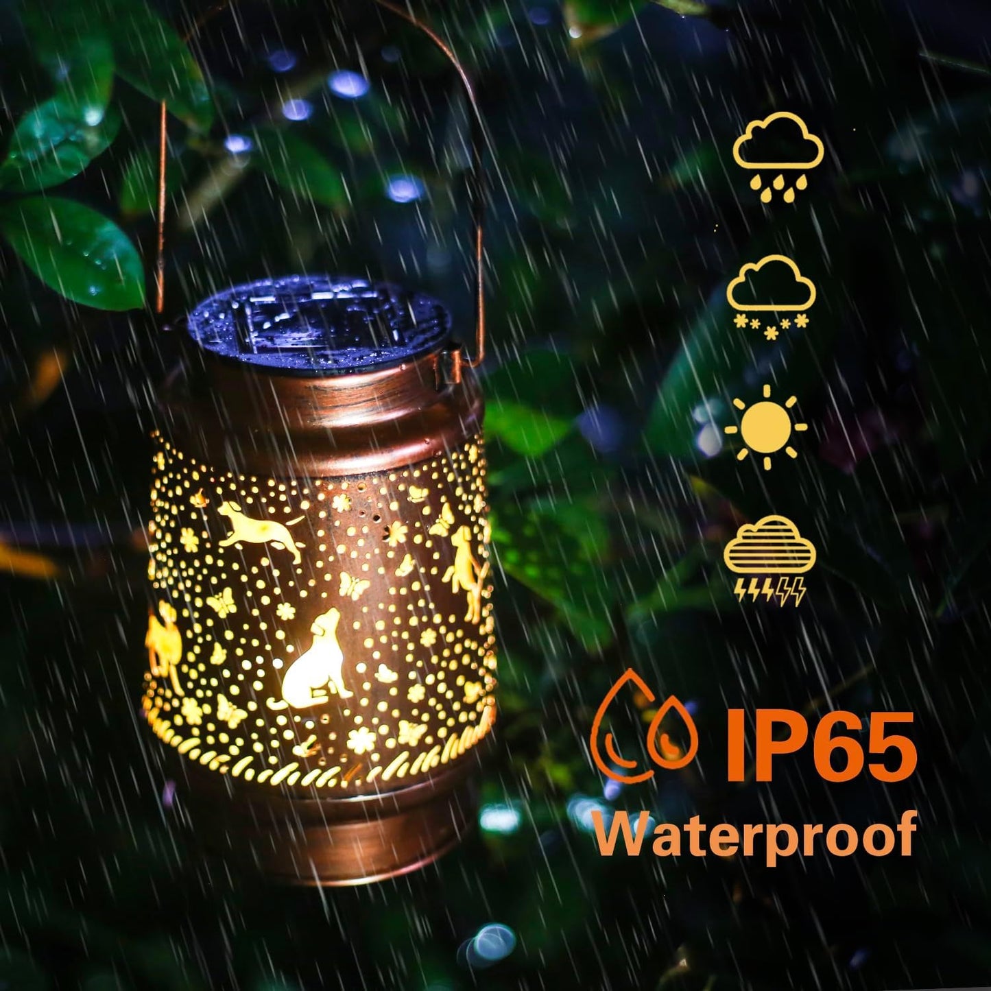 Dog Solar Lanterns Outdoor Waterproof Hanging Solar Lights Dog Gifts for Women Men Metal Decorative LED Lanterns for Yard, Patio, Lawn, Tabletop, Pathway, Landscape, Garden Decor, Dog Lovers Gifts