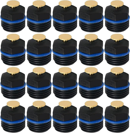20pcs 1/2 Inch Adjustable 360 Degree Atomizing Sprinkler Nozzles for Garden, Agriculture, Lawn Irrigation System (20 Sets)
