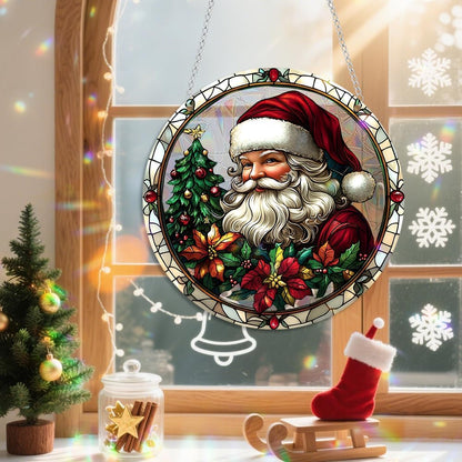 Xmas Suncatcher Window Hanging - Christmas Snowman Suncatcher for Door Terrace Garden Home Decor， Winter Rainbow Maker Birthday Gifts for Lovers Women Men Dad Mom