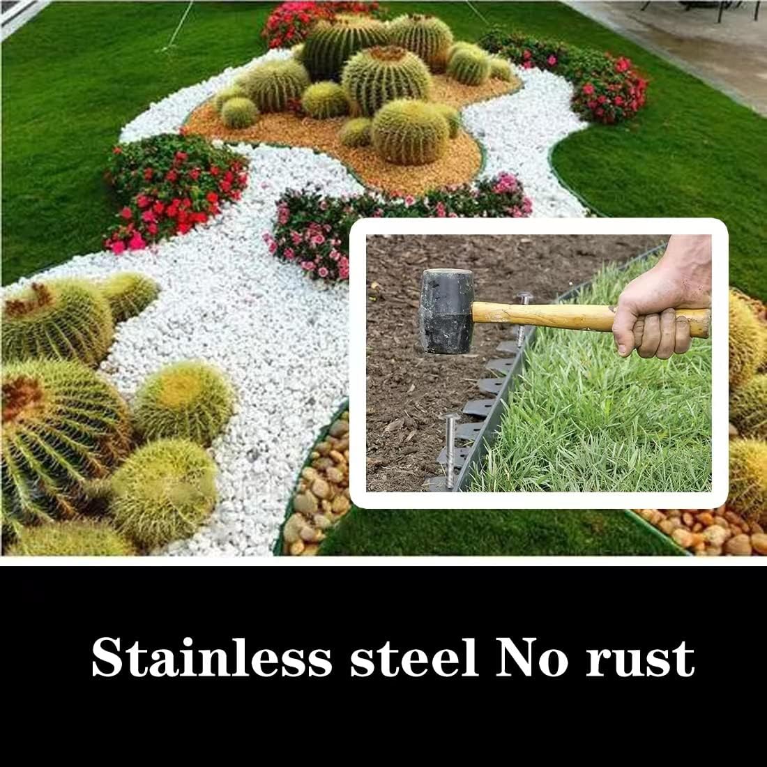 38 Pcs 6-Inch Artificial Turf Stakes, Stainless Steel Spiral Landscape Spikes, Landscape Edging Anchoring Spikes for Paver Edging, Weed Barrier, Artificial Turf Stake, Tent Stakes