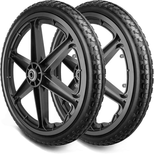 20x1.95" Rim Flat Free Cart Tire Assembly for Rubbermaid Garden Yard Cart, Garden Cart Wheels 20