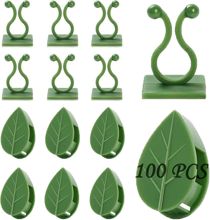 Plant Climbing Wall Fixture Clips, 100Pcs Self-Adhesive Plant Fixer Wall Clips Hook Vines Traction, Invisible Holder Leaf Shaped Wall Vines Fixing Clips Indoor Outdoor Decor