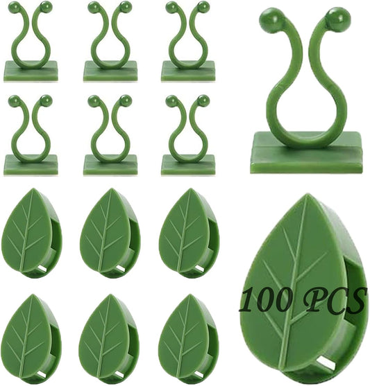 Plant Climbing Wall Fixture Clips, 100Pcs Self-Adhesive Plant Fixer Wall Clips Hook Vines Traction