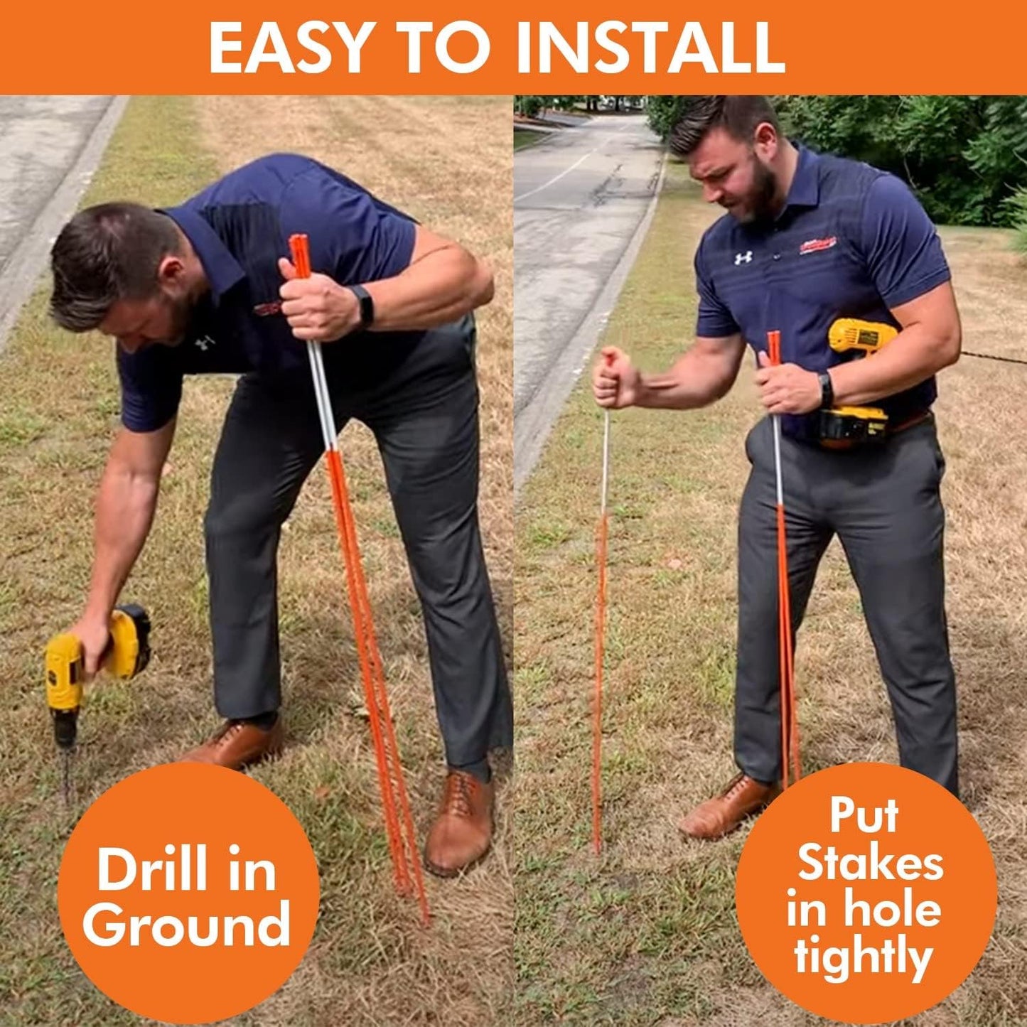 5ft Green Pro Snow Stakes - 60" x 5/16" Driveway Markers, Pointed Tip, Hy Viz Reflective Tape, Armor Cap (Choose Quantity) (450)
