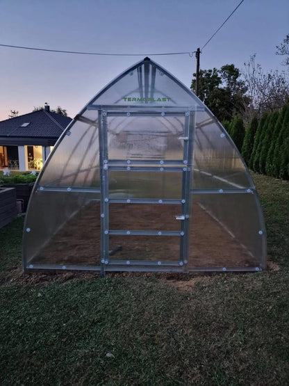 Classic Arch Polycarbonate Greenhouse Kit – 0.23" Twin-Wall Polycarbonate Panels, Heavy-Duty Galvanized Steel Frame, Expandable Outdoor Greenhouse for All Seasons,(Clear, 3 x 6 m) (18 m2)