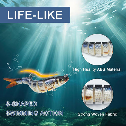 Fishing Lures for Bass Trout Topwater Multi Jointed Swimbaits Slow Sinking Bionic Swimming Lures Bass Freshwater Saltwater Bass Lifelike Fishing Lures Kit