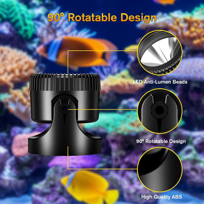 POPOSOAP Pond Lights, 6-in-1 Warm White Underwater Pond Lights, IP68 Waterproof LED Landscape Spotlights for for Pond, Garden, Patio, Fountain, Pool, Waterfall Decoration(6 Head Lamps)