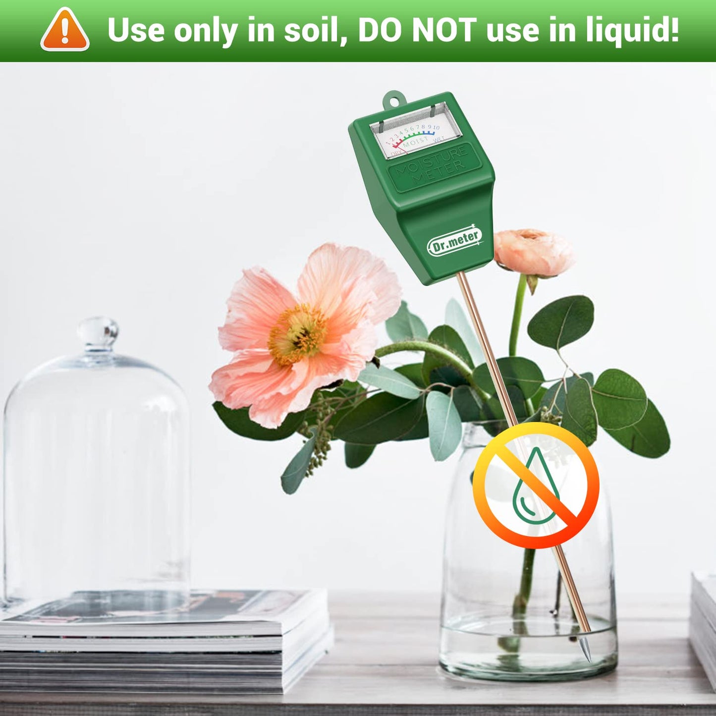 Dr.meter Soil Moisture Meter for Plants, Plant Water Gauge Test Kit