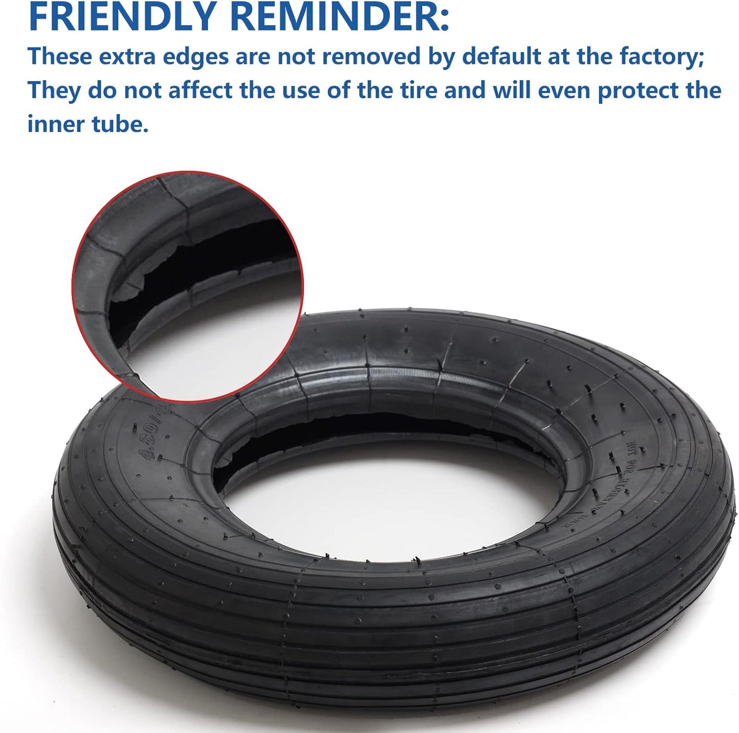 GIGOOL 4.80/4.00-8" Replacement Tire and Inner Tube Set, 2 Pack, 15" Heavy Duty Tire and Wheel, TR-13 Straight Valve Stem, for Wheelbarrow Trolley Dolly Garden Wagon Wheel Replacemen
