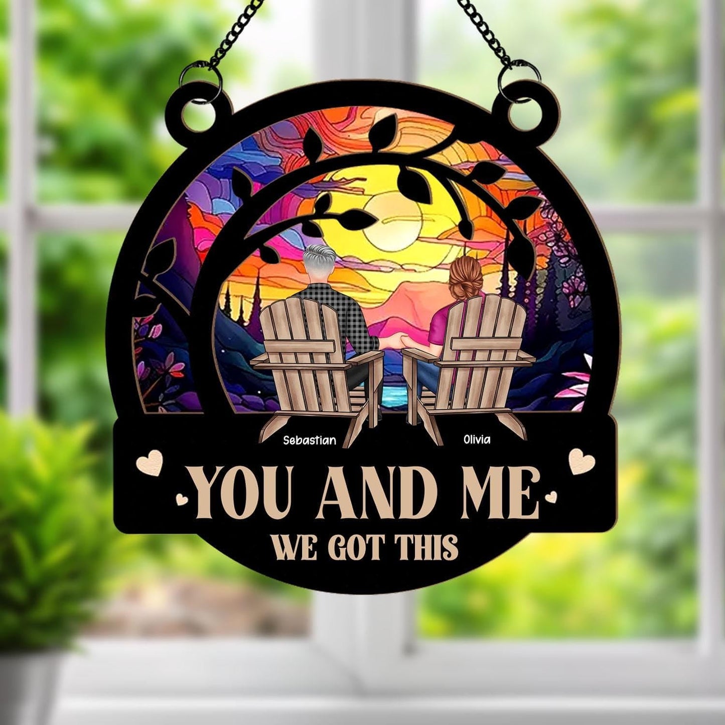 You and Me We Got This, Personalizes Sun Catcher, Couples Suncatchers, We Got This Suncatcher, Sun Catcher Couple, Wedding Suncatchers, Gift for Him and Her