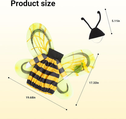 Porch Goose Outfit for 17" & 23" Lawn Goose – Cute Bee Costume with Wings, Skirt & Antennas – Funny Porch Goose Decoration for Garden Statues