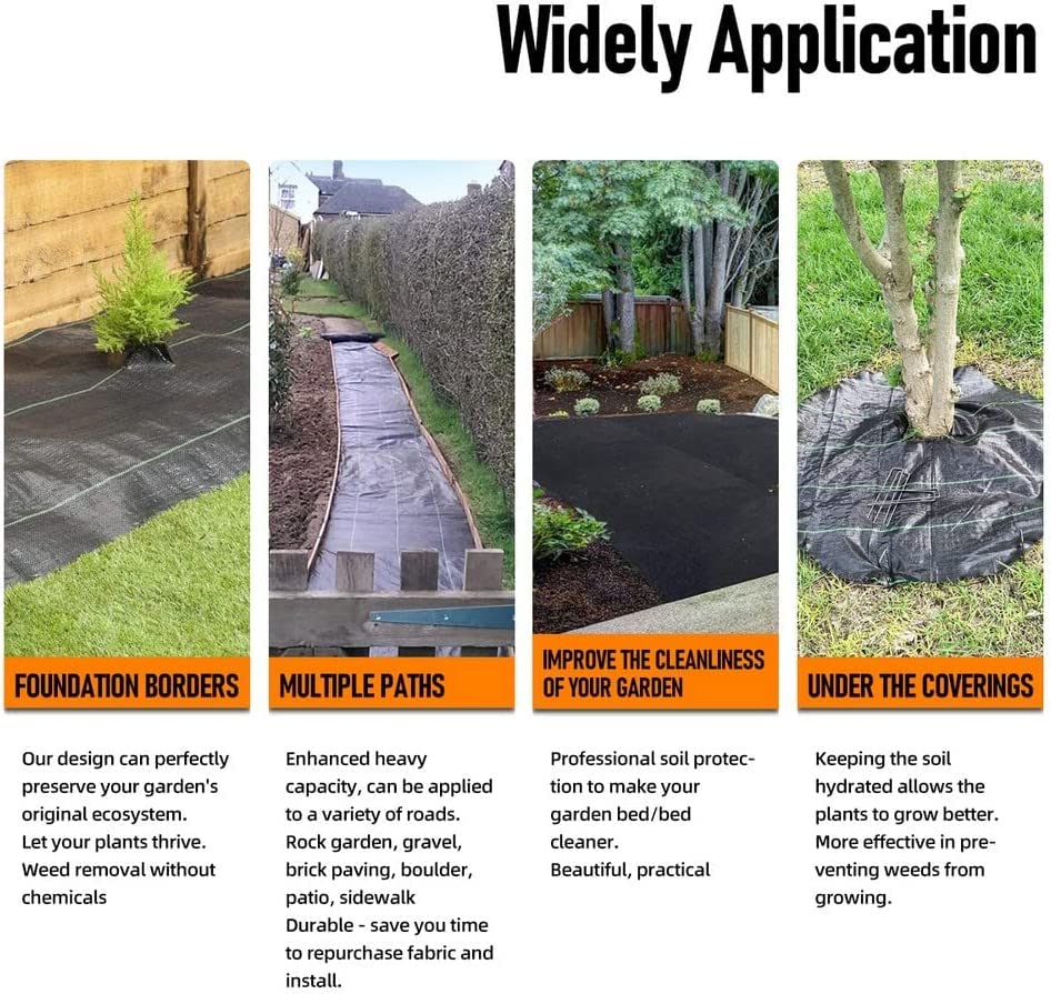 LAVEVE Heavy Duty Weed Barrier Landscape Fabric 4FT x 100FT