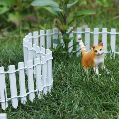 35 Inch 2-Pack Miniature Fairy Garden Fence Wood Decorative Ornament Fence for Dollhouse Succulent Plant Pot DIY Diorama Project Height 2 inch (White)