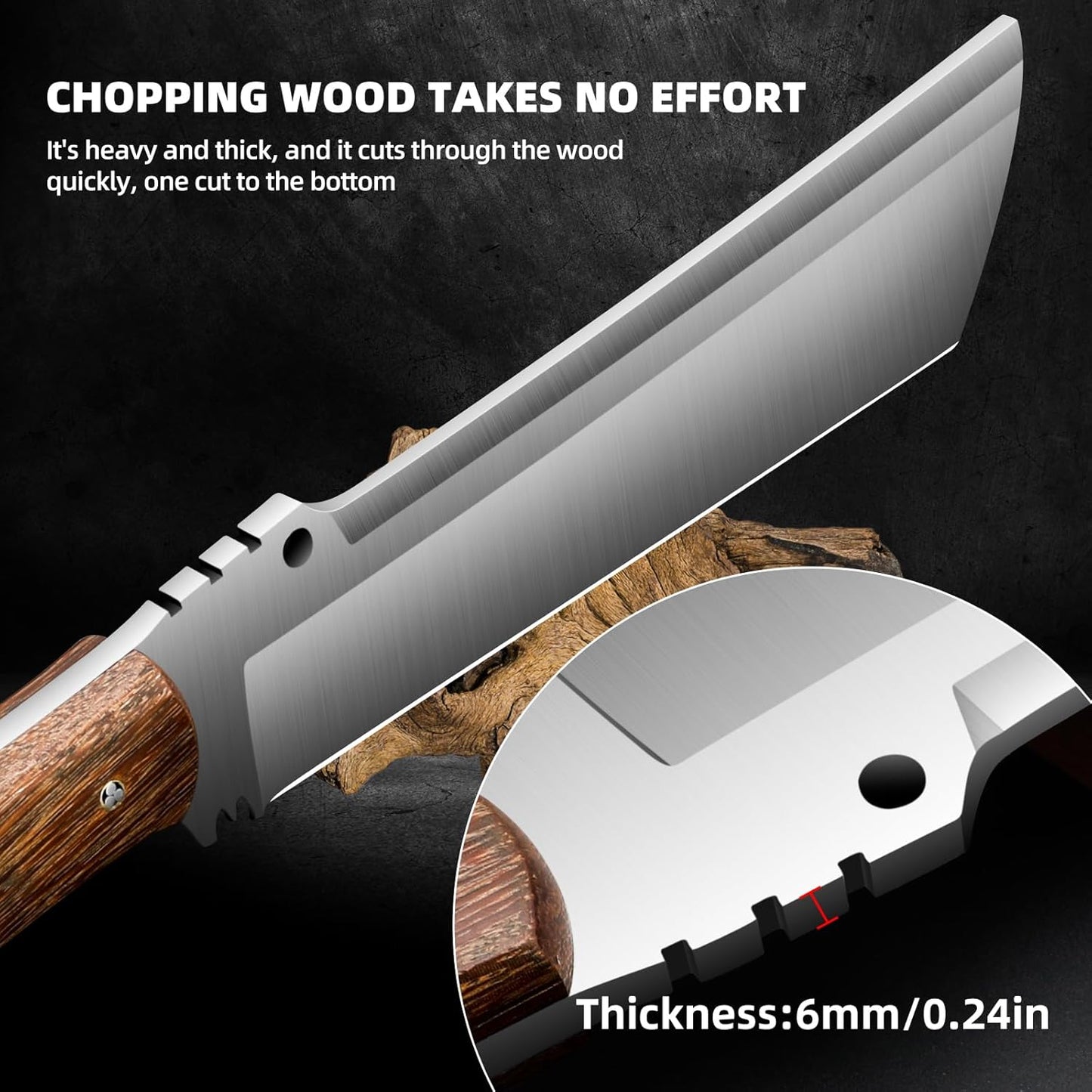 Machete with Sheath for Cutting Trees Heavy Duty, for Yard Work and for Bushcrafting Knife Sickle for Clearing Brush Garden Tools Construction Blade