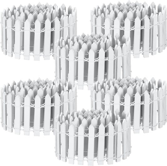 Kigley 6 Pcs 40 Inch Fairy Fence Wood Miniature Garden Picket Fence Decorations for DIY Plant Pot House Home Dollhouse Outdoor Diorama Project(White)