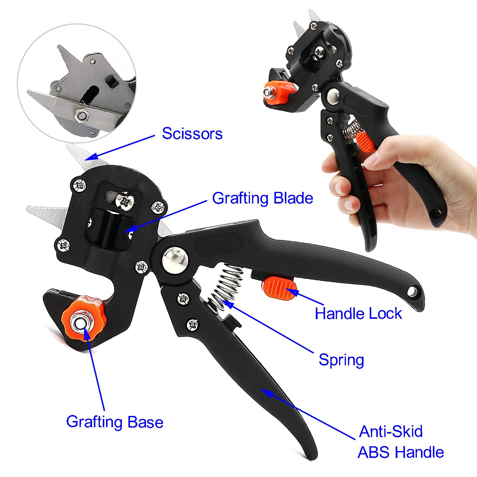 Upgrage Garden Grafting Tools, 2 in 1 Garden Pruning Tools Including Grafting Knife, Pruning
