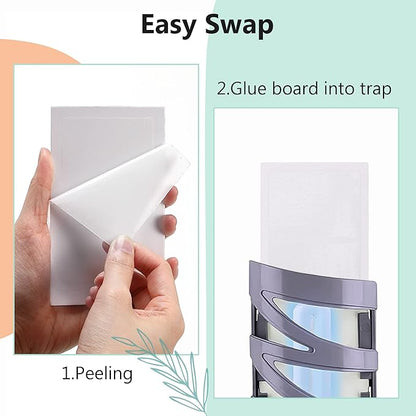 Qualirey 30 Pack Replacement Fly Glue Boards, Compatible with Gardner FlyWeb Fly Classic and Plus Light Trap, Sticky Cards Fly Traps for Indoors, Trap Fruit Flies, Mosquitoes, Gnats