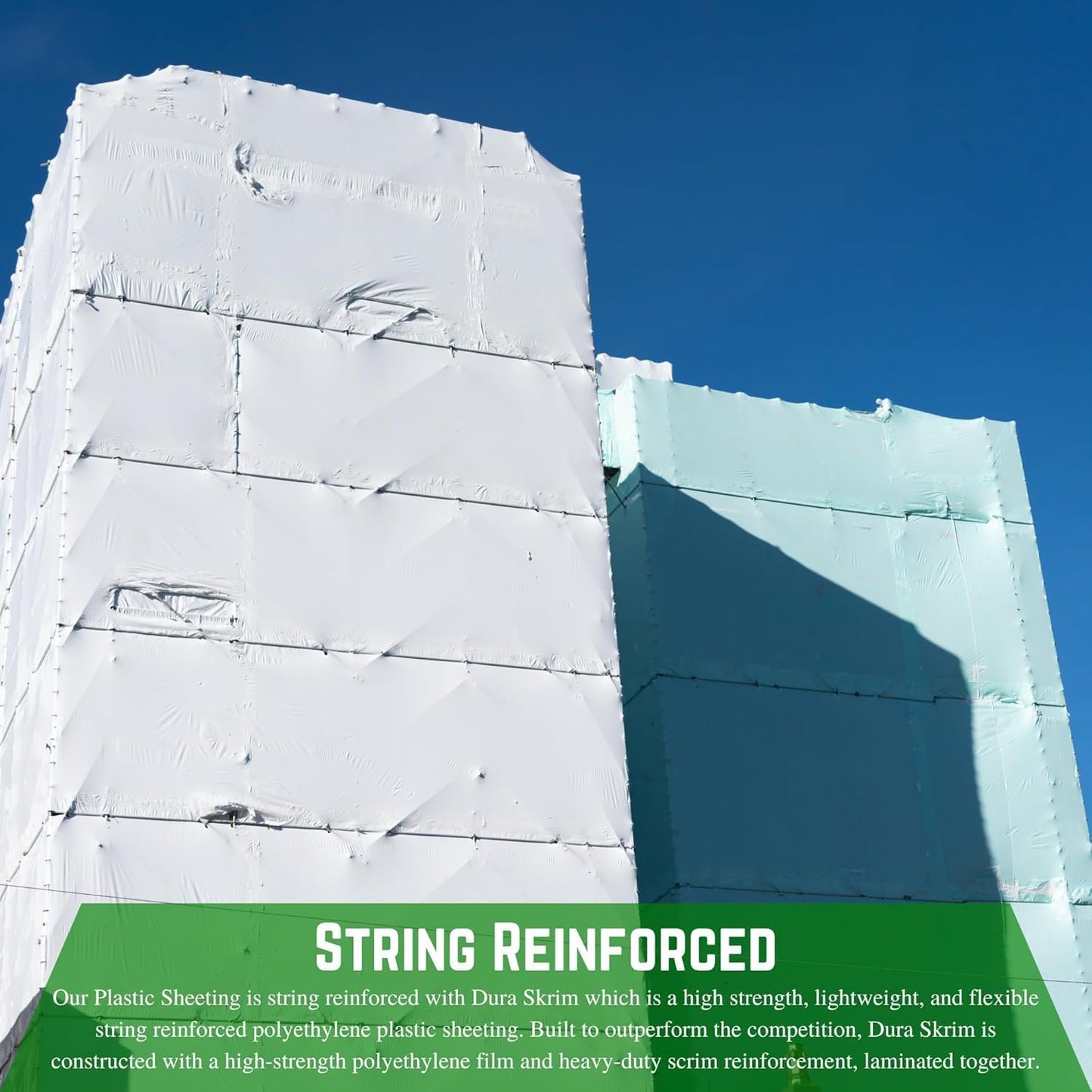 Farm Plastic Supply - Dura Skrim 10 Mil White String Reinforced Plastic Sheeting - White Plastic Sheeting, 10 Mil White Plastic Sheeting, String Reinforced Plastic Sheeting (40' x 100')