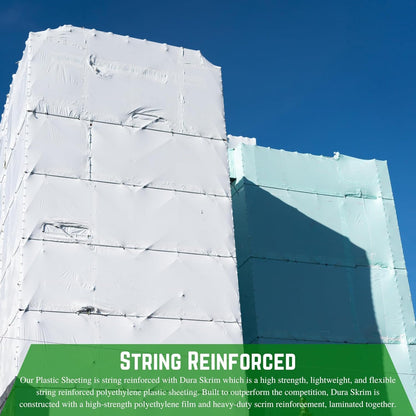 Farm Plastic Supply - Dura Skrim 10 Mil White String Reinforced Plastic Sheeting - White Plastic Sheeting, 10 Mil White Plastic Sheeting, String Reinforced Plastic Sheeting (32' x 100')