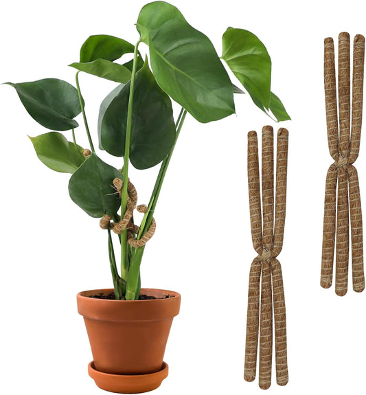 2PC Bendable Plant Climbers Stem Holders, 11.8 Inch Natural Coconut Fiber Climbing Houseplant