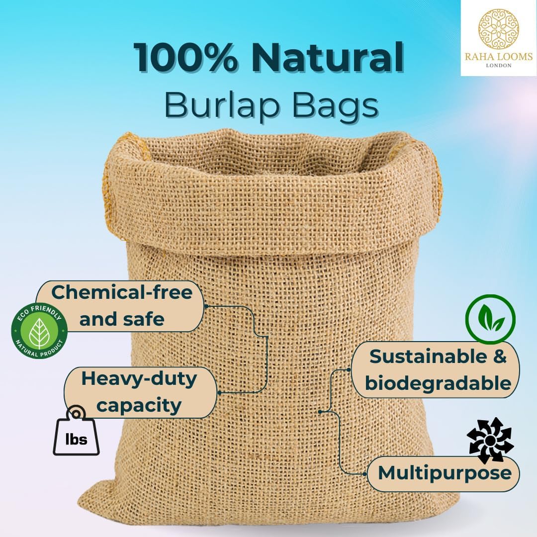10 Potato Grow Bags : Premium Quality No Smell Extra Tough Potato Sack Race Bags Hacky Sack, Outdoor Games for Adults Burlap Outdoor Games for Kids costales para juegos de carreras