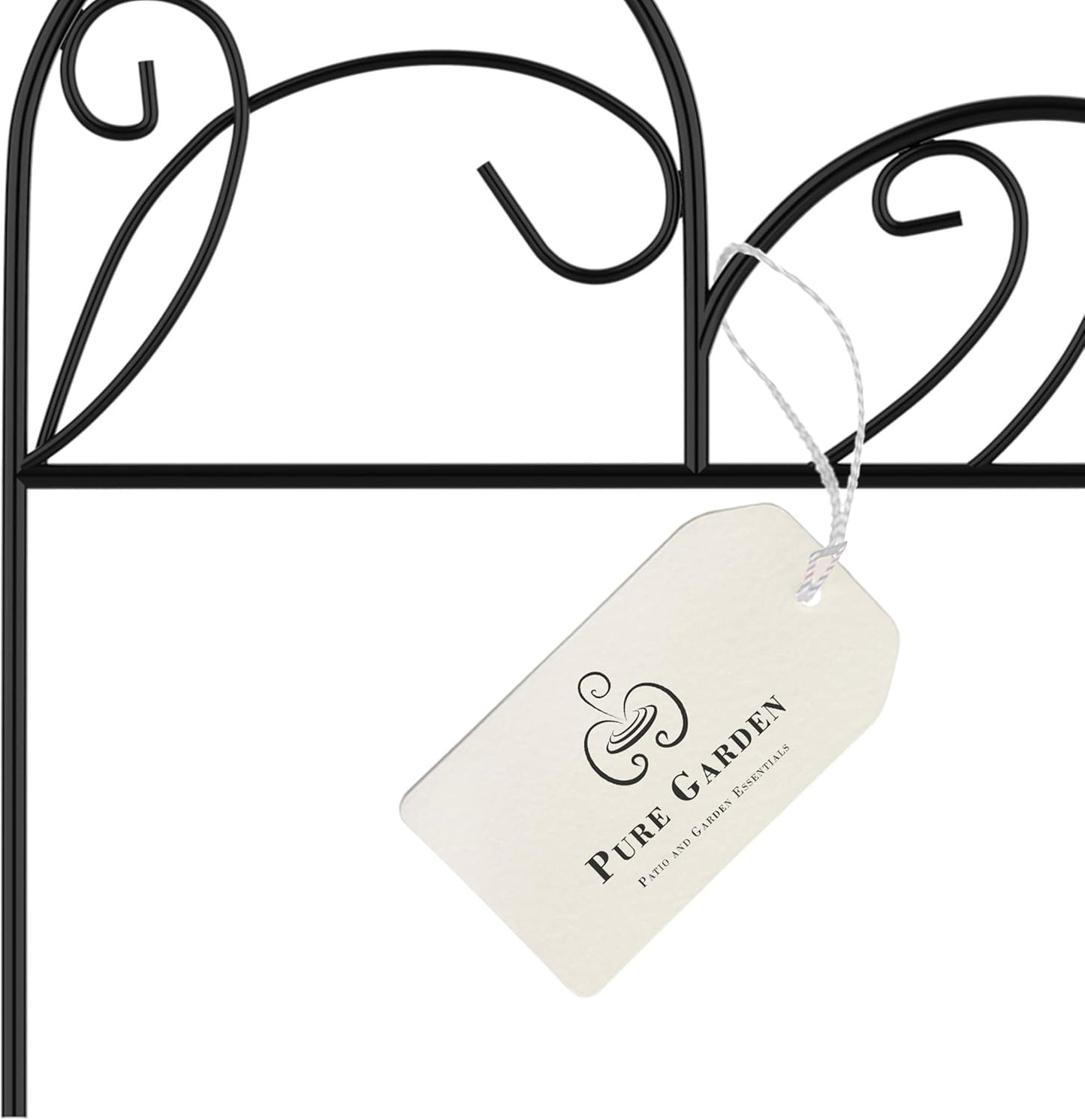Metal Garden Fencing- Set of 5 Panels of Mimosa Decorative Edging Flower Beds & Landscaping- Interlocking, Flexible Design in Black by Pure Garden