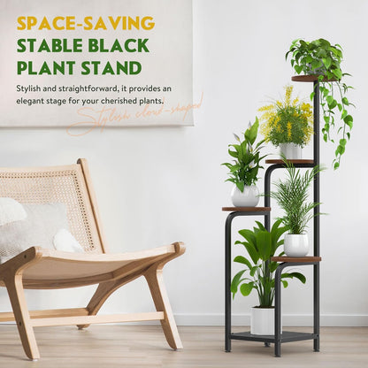 TOSKING 5 Tier Metal Plant Stand Indoor 48''H Tall ,Heavy Duty Plant Shelf , Corner Shelf Flower Pot Stand for Outdoor Plant Stand for Living Room Balcony Garden Patio Bedroom (5 Tier-Brown)