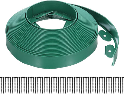 uxcell Landscape Edging, 1Pcs 60FT x 2" - No Dig Garden Edging Kit with 54 Stakes, Landscape Edging Border for Garden Lawn Flower Bed Yard Grass (Green)