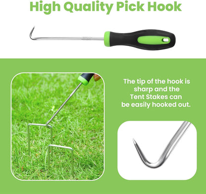 Bynccea 6 Inch 100 Pack Galvanized Landscape Staples Garden Stakes - 11 Gauge U-Shaped Pins for Securing Weed Barrier Fabric, Plant Covers, Tents, Yards, and Lawns