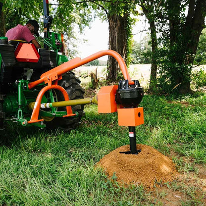 Titan Attachments 60 HP 3 Point Post Hole Digger with 9" Auger Attachment, Fits Cat 1 Tractors for Fence Post Holes, Deck Installation