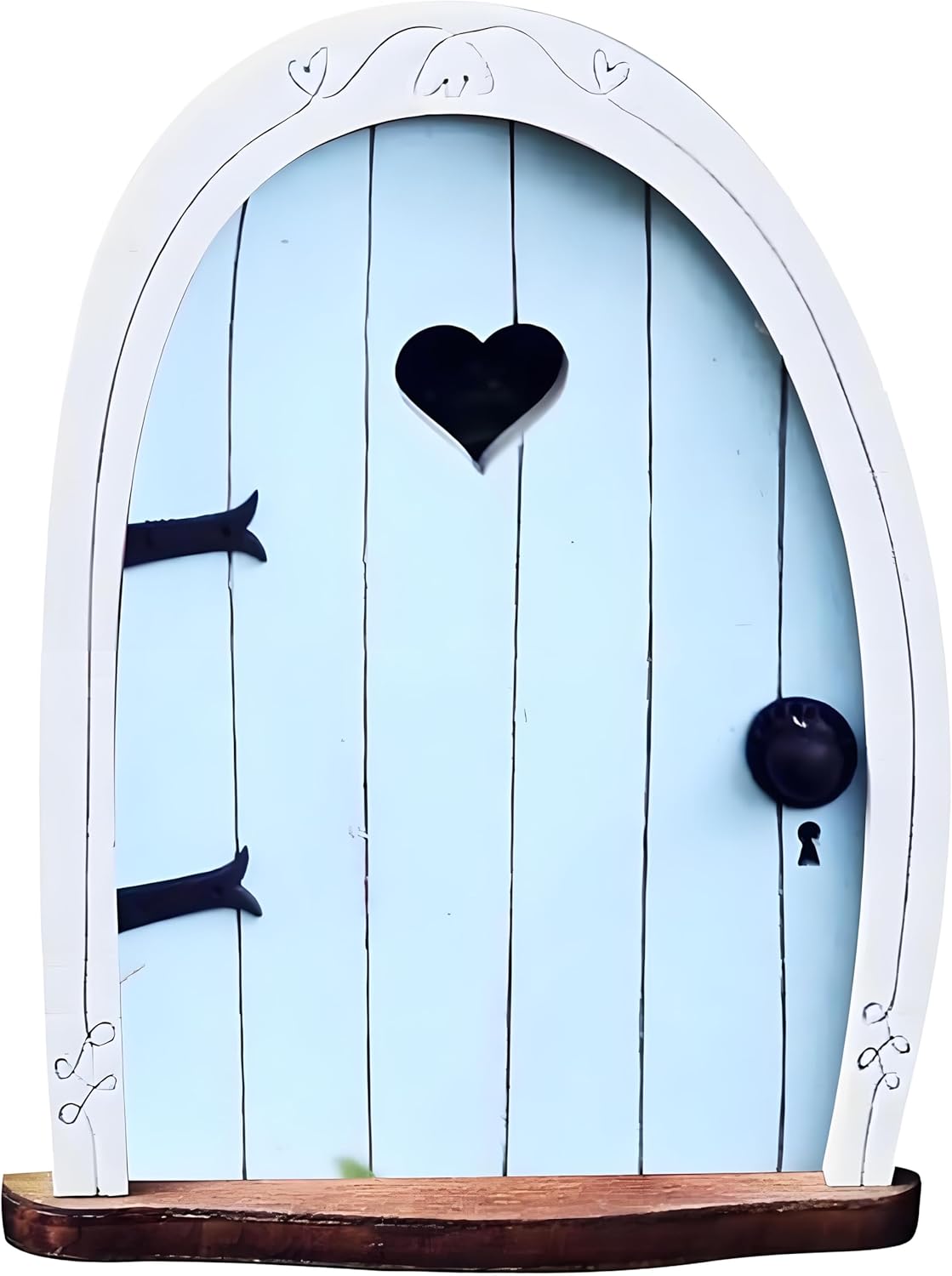 Whimsical Miniature Fairy Door - Handcrafted 3D Mini Woodland Portal Tree Accessory for DIY Garden Landscapes, Terrarium Decor & Collector's Fantasy Displays（Blue Streak ）