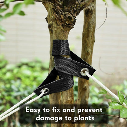 48 Pcs 15.74 Inches Tree Straps for Staking with Grommet Heavy Duty Young Tree and Plant Supports Stakes for Guying Staking Newly Planted Sapling Straight and Hurricane Protection(Black)