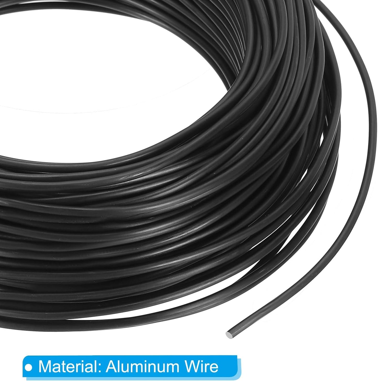 PATIKIL 2mm x 95ft Bonsai Training Wire,Floral Wire Stems Anodized Aluminum Tree Wire for Gardening Branch Fixing,Black
