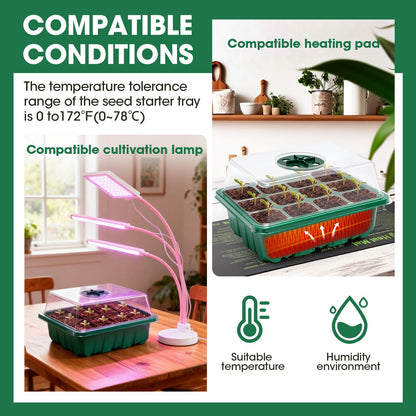 PlantaPulse 5 Packs Seed Starter Tray with Humidity Dome, Seed Starter Kit with Transparent Drain