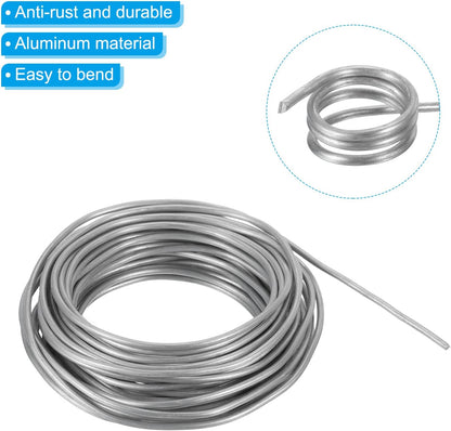 PATIKIL 3.0mm Bonsai Training Wire, Floral Wire Stems Anodized Aluminum Tree Wire 32.8 Feet Total for Gardening Branch Fixing, Silver Tone
