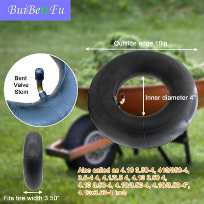 4.10/3.50-4 Tire Inner Tube with TR-87 Bent Valve Stem - Heavy Duty Replacement for Garden Carts,Golf Cart, Wheelbarrows, Hand Trucks, Lawn Mowers, Hand Trucks and More (2/Pack)