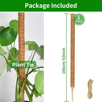 Moss Pole, 63-Inch Moss Poles for Plants Monstera,Bendable Plant Support Stakes for Climbing Plants Indoor, Garden Trellis Plant Stick for Potted Plants, Pothos Philodendron