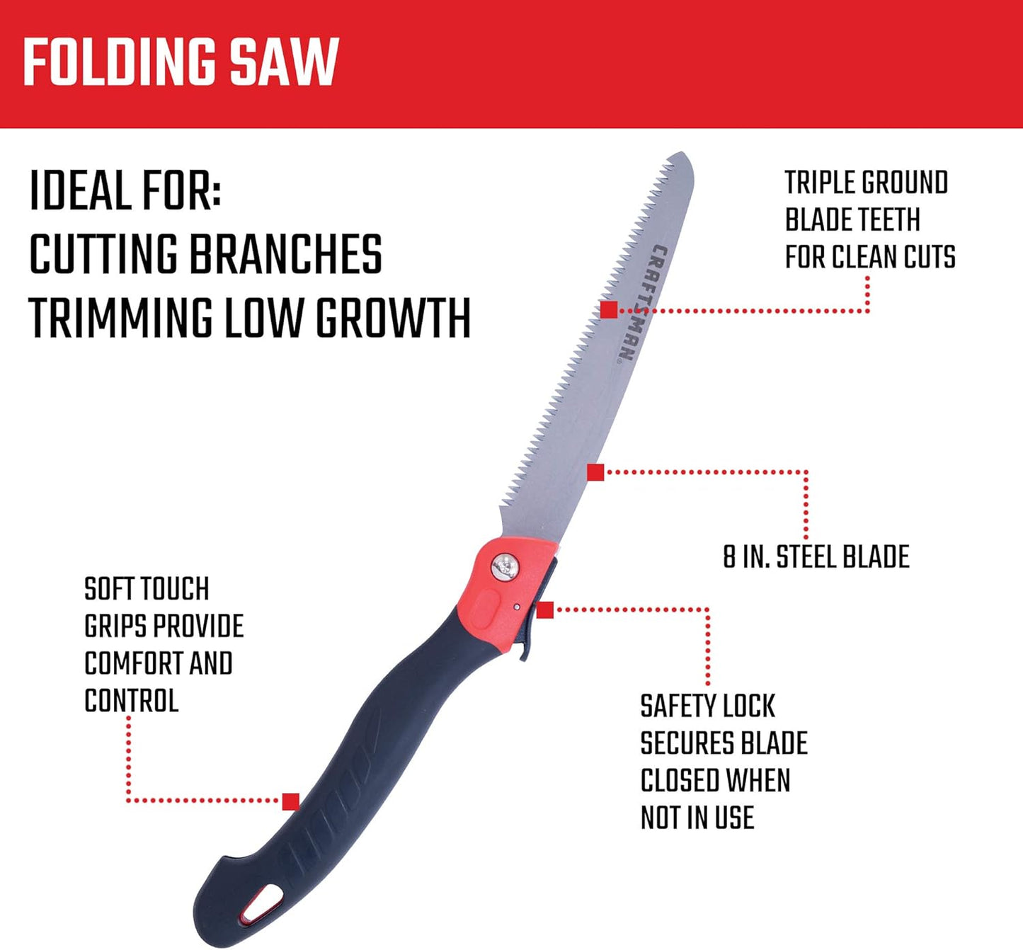 CRAFTSMAN CMXMKIT0170 Tree & Shrub Pruning Set with Bypass Pruning Shears, Bypass Lopper and Folding Pruning Saw