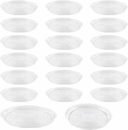 20 Pack 12 Inches Clear Plastic Plant Saucer Drip Trays Large Plant Plate Dish for Indoor Flower Pots and Planters, Bulk