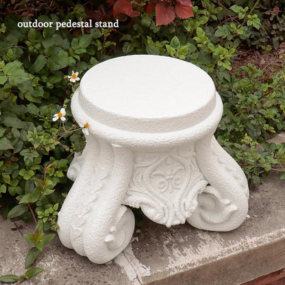 Outdoor Pedestal Stand for Garden Decor - ClassicalL Plinth Pedestal Stand for Statues, Decorative Garden Pedestals and Statue Stand,12" Tall