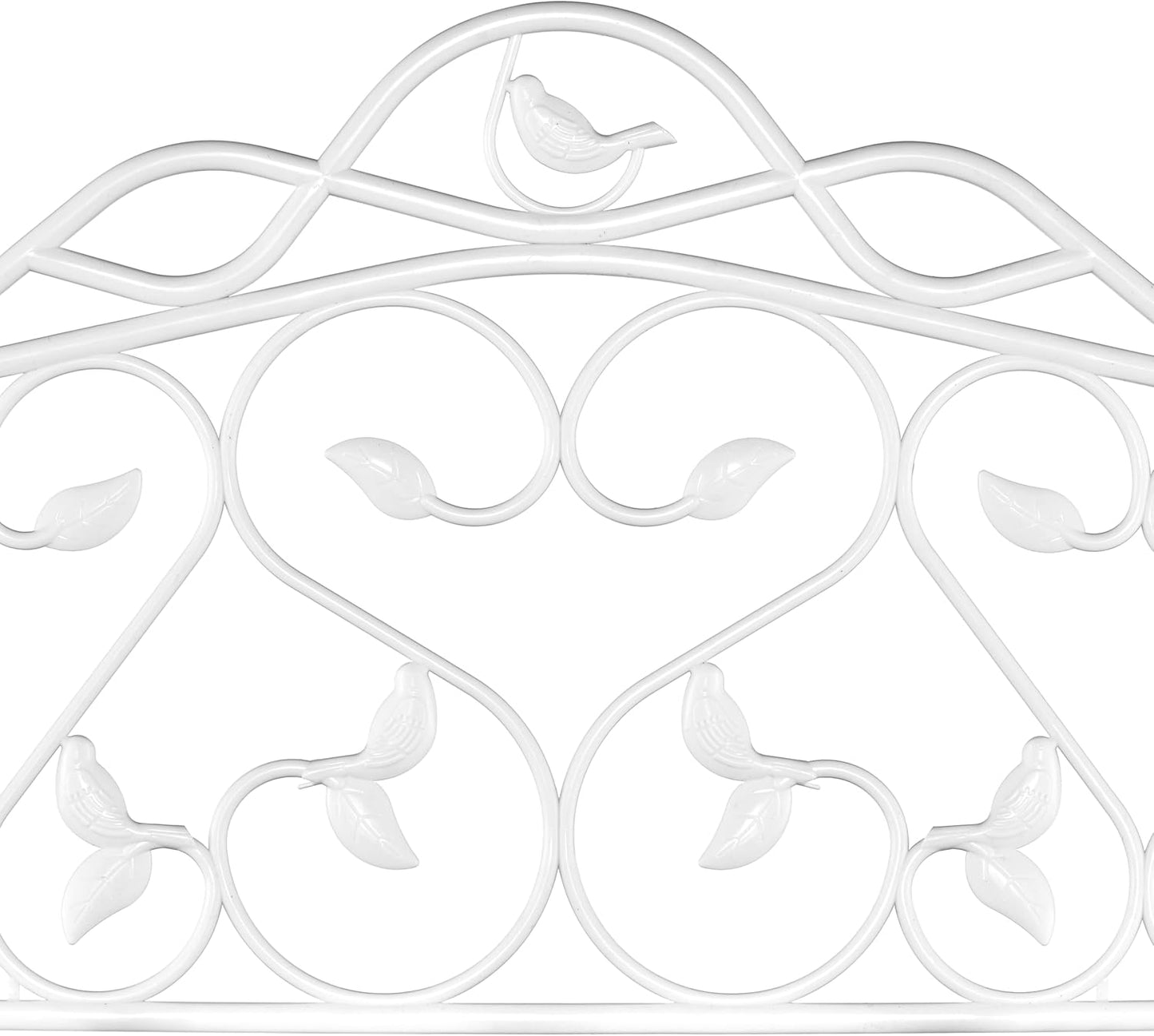 Evelyne Decorative Garden Border Edging: Faux Wrought Iron Leaf & Bird Design
