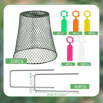 20 Pcs 11inch Chicken Wire Plant Covers,Wire Garden Cloches Chicken Wire Cloche Plant Protector Metal Heavy Duty Garden Plant Cloche for Keeping Bunnies Chicken Squirrels Birds Other Out